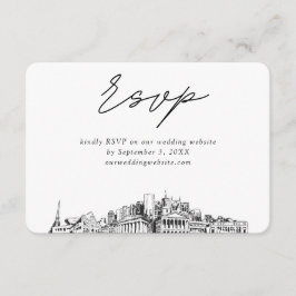 Nashville Bröllop Minimalist Sketch OSA Tilläggskort