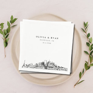 Nashville Bröllop Papper Cocktail Napkin Pappersservett