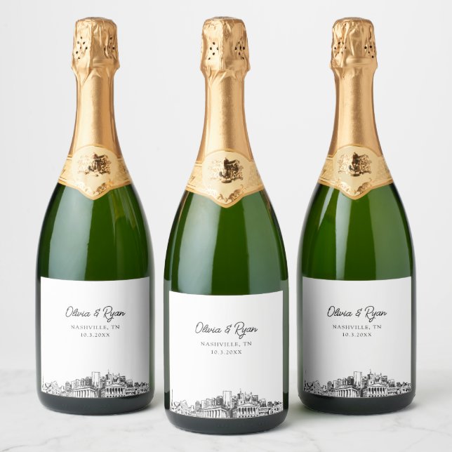 Nashville Bröllop Personlig Champagne Label (Flaskor)