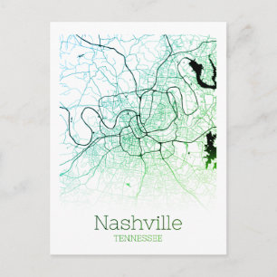 Nashville City Karta Vykort