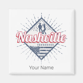 Nashville City Tennessee United Stater Vintage USA Magnet