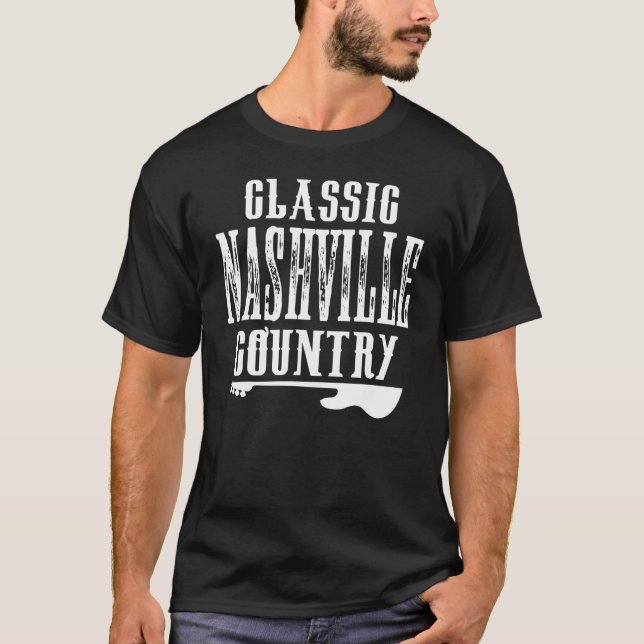Nashville Classic Land Music Tennessee Guitar P T Shirt (Framsida)