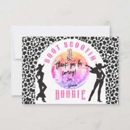Nashville Cowgirl Disco Rodeo Bachelorette Helg Tack Kort
