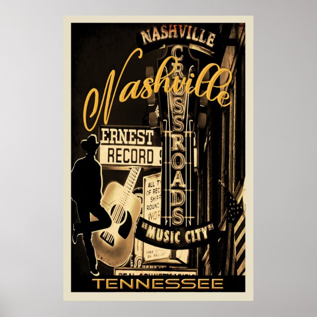 Nashville Downtown på Broadway Poster (Framsidan)