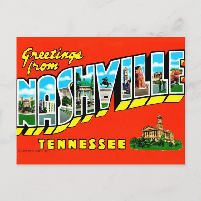 Nashville Färgglad Vykortshälsning Vykort (Framsida)