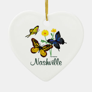 Nashville fjärilar julgransprydnad keramik