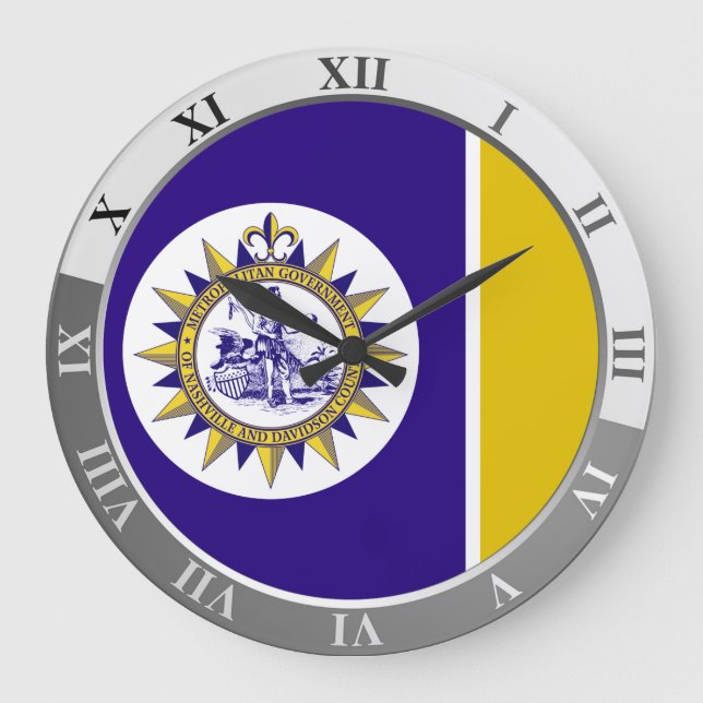 Nashville flag Large Clock Stor Klocka (Framsida)