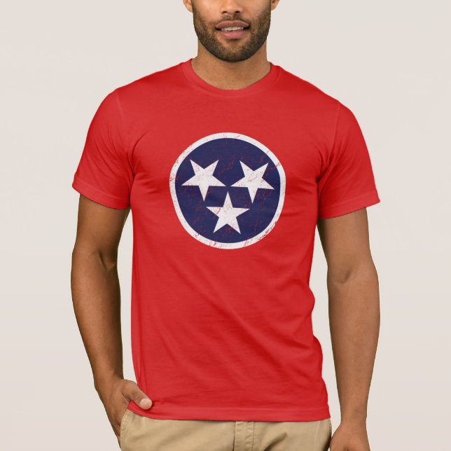Nashville för Tennessee statlig flaggaGrunge T-shirt (Framsida)
