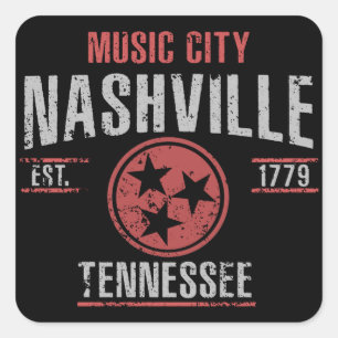 Nashville Fyrkantigt Klistermärke