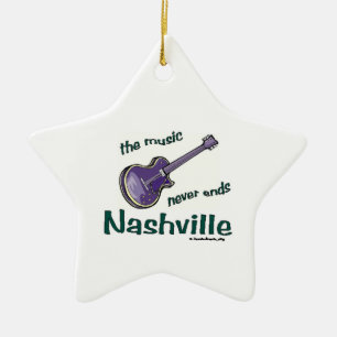 Nashville gitarr julgransprydnad keramik