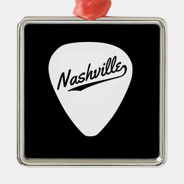 Nashville gitarr Plektrum Julgransprydnad Metall (Framsidan)