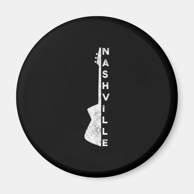 Nashville Guitar Land Music Älskare Gifts Magnet (Framsidan)