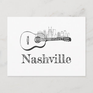 Nashville Guitar skyline Vykort