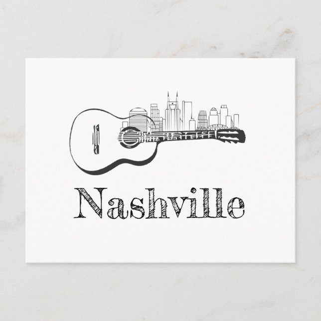 Nashville Guitar skyline Vykort (Framsida)