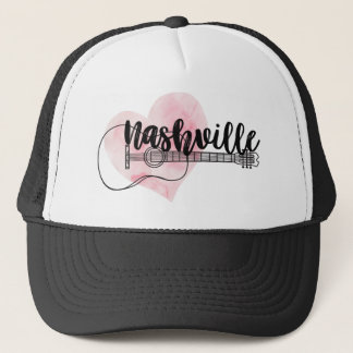 Nashville Guitar-vattenfärgsdesign Keps