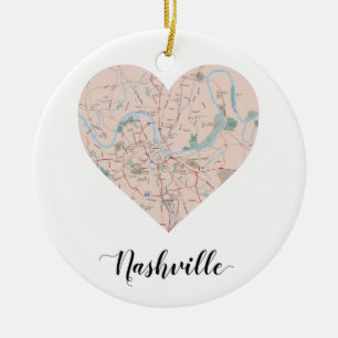 Nashville hjärtakarta julgransprydnad keramik