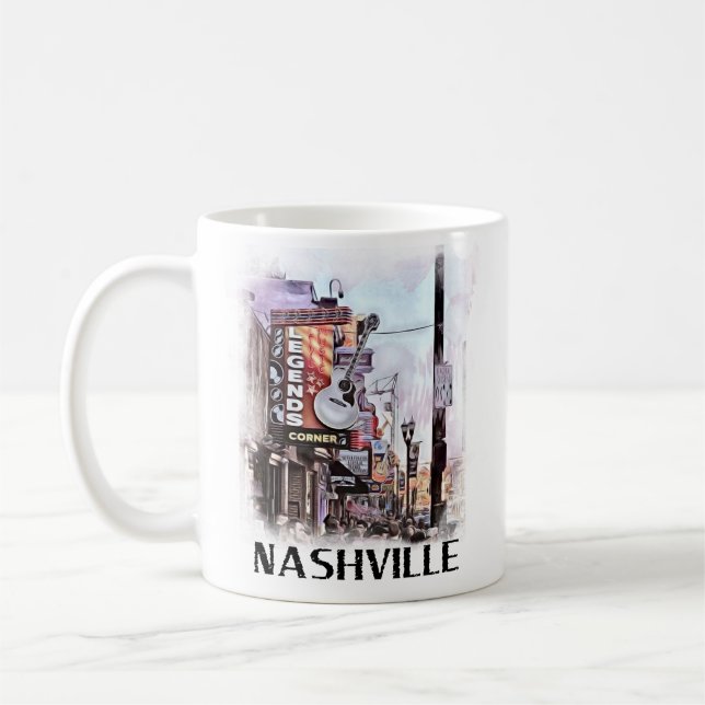 Nashville i centrala delen av Broadway Kaffemugg (Vänster)
