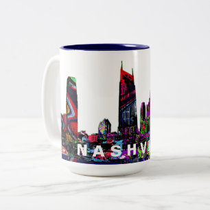 Nashville i graffiti Två-Tonad mugg