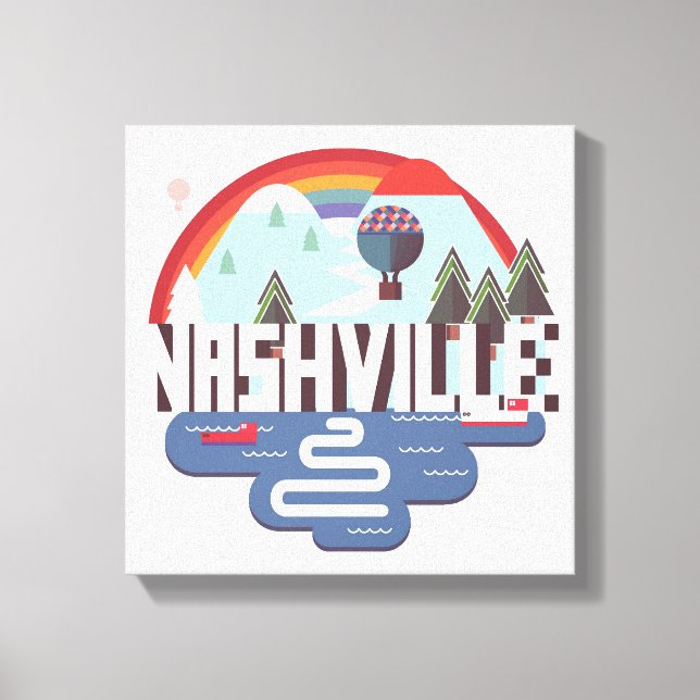 Nashville In Design Canvastryck (Framsida)