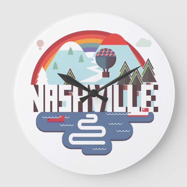 Nashville In Design Stor Klocka (Framsida)