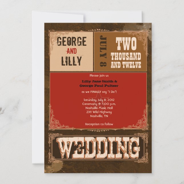 Nashville inbjudan:  Körsbär Inbjudningar (Framsida)