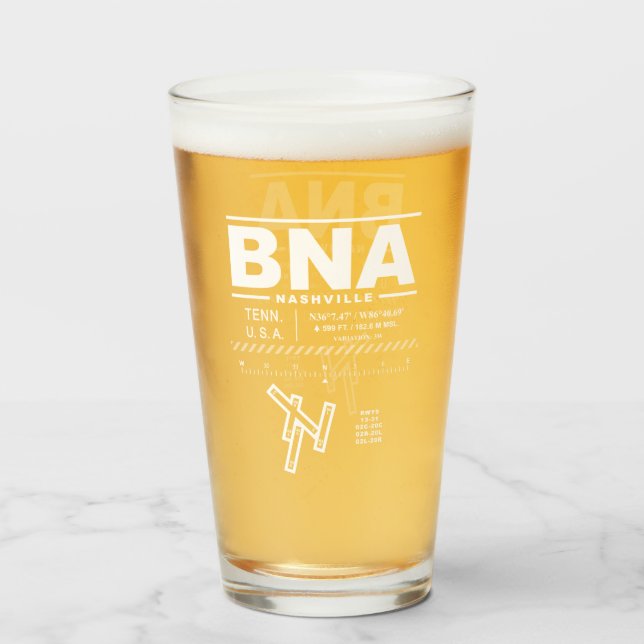 Nashville International Airport BNA Glaskopp (Framsida fylld)