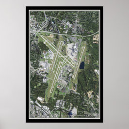Nashville Intl Airport Tennessee Satellite Karta Poster