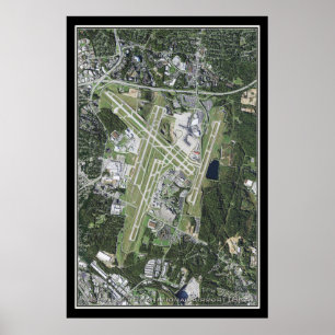 Nashville Intl Airport Tennessee Satellite Karta Poster