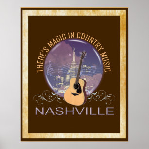 Nashville Land Music Magic Poster