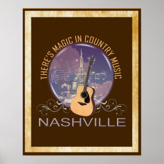 Nashville Land Music Magic Poster