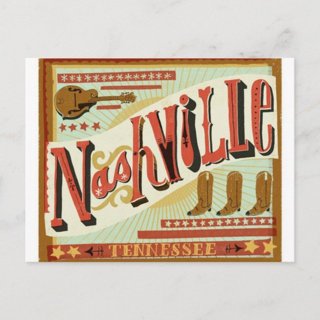 Nashville, Land Theme Vykort (Framsida)