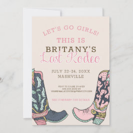 Nashville Last Rodeo Bachelorette Helg Party Inbjudningar