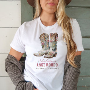 Nashville Last Rodeo Boots Bachelorette Party T Shirt