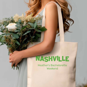 Nashville Modern Grönt Destination Bachelorette Tygkasse