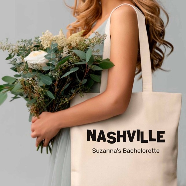 Nashville Modern minimalist Black Bachelorette Tygkasse (Skapare uppladdad)