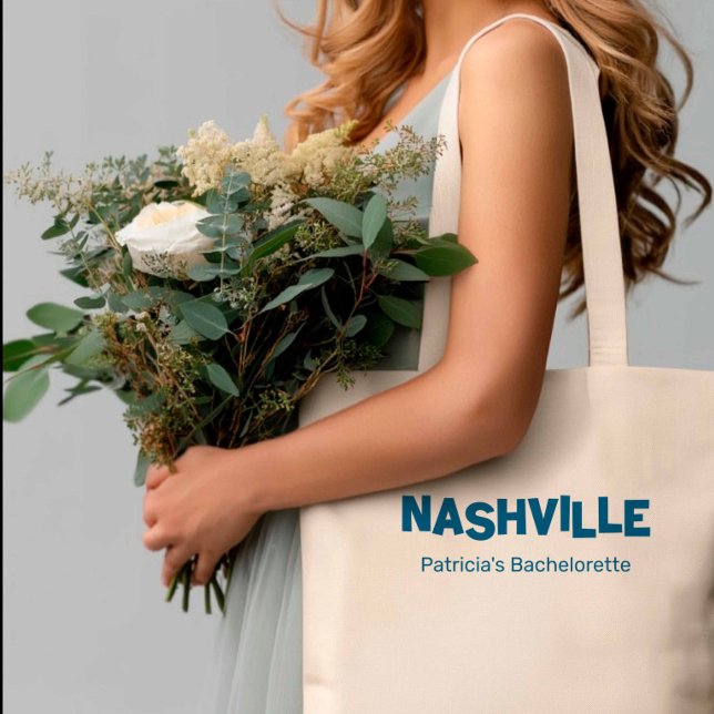 Nashville Modern Minimalist Navy Bachelorette Tygkasse (Skapare uppladdad)