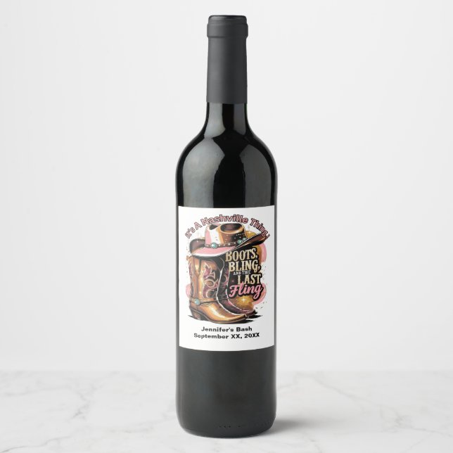 Nashville Möhippa Vinflaska Etikett (Framsida)