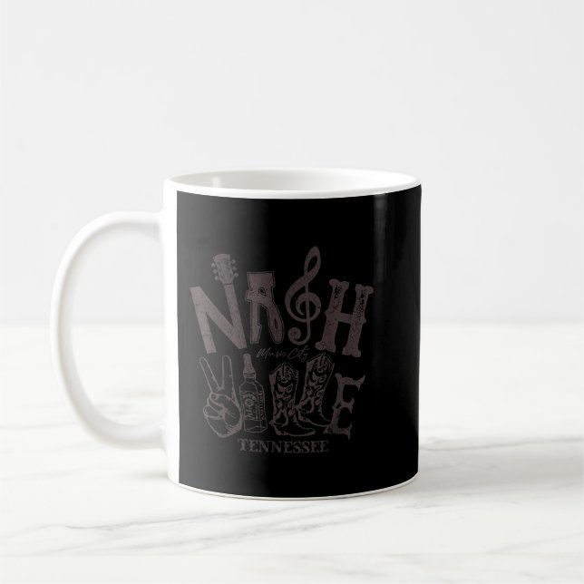 Nashville Music City Distress Whiskey Tennessee Kaffemugg (Vänster)