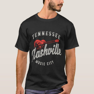 Nashville Music City Guitar T Shirt
