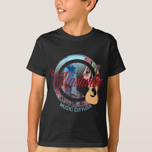 Nashville Music City Kids' T-Shirt (Framsida)