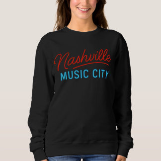 Nashville Music City Neon Skyltdesign – Retro Glöd T Shirt