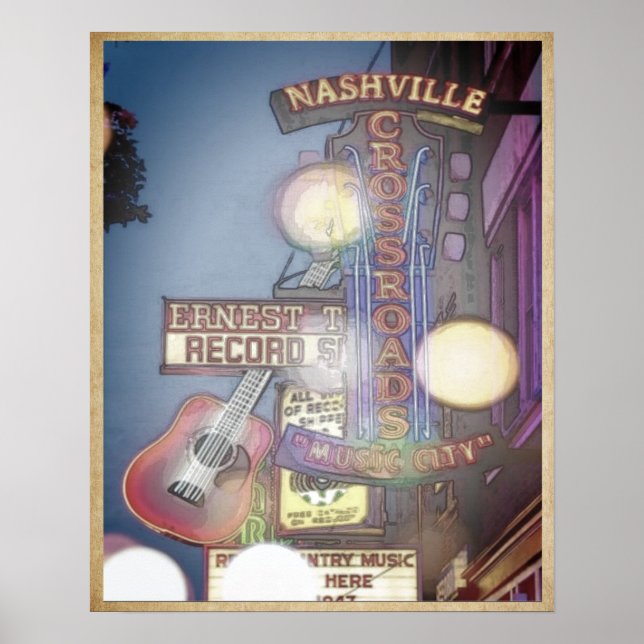 Nashville Music City Poster (Framsidan)