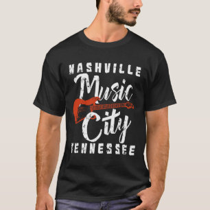 Nashville Music City Tennessee I Bass Guitar Shirt T