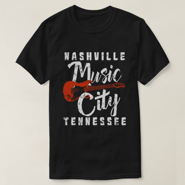 Nashville Music City Tennessee I Bass Guitar Shirt T Shirt (Design framsida)