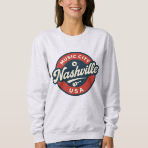 Nashville Music City USA Retro Badge - Vintage T Shirt