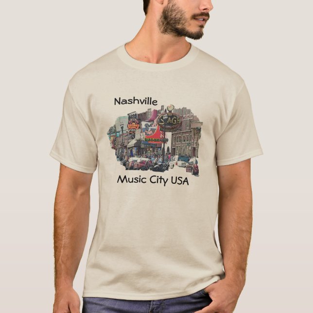 Nashville Music City USA T-shirt (Framsida)