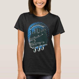 Nashville Music Guitar USA Skyline Silhouette Outl T Shirt