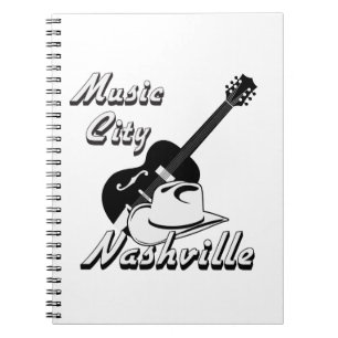 Nashville. Musikstad Anteckningsbok Med Spiral