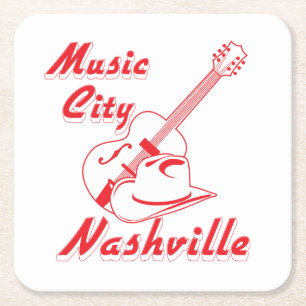 Nashville. Musikstad Underlägg Papper Kvadrat
