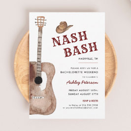 Nashville Nash Bachelorette Party Nash Bash Inbjudningar